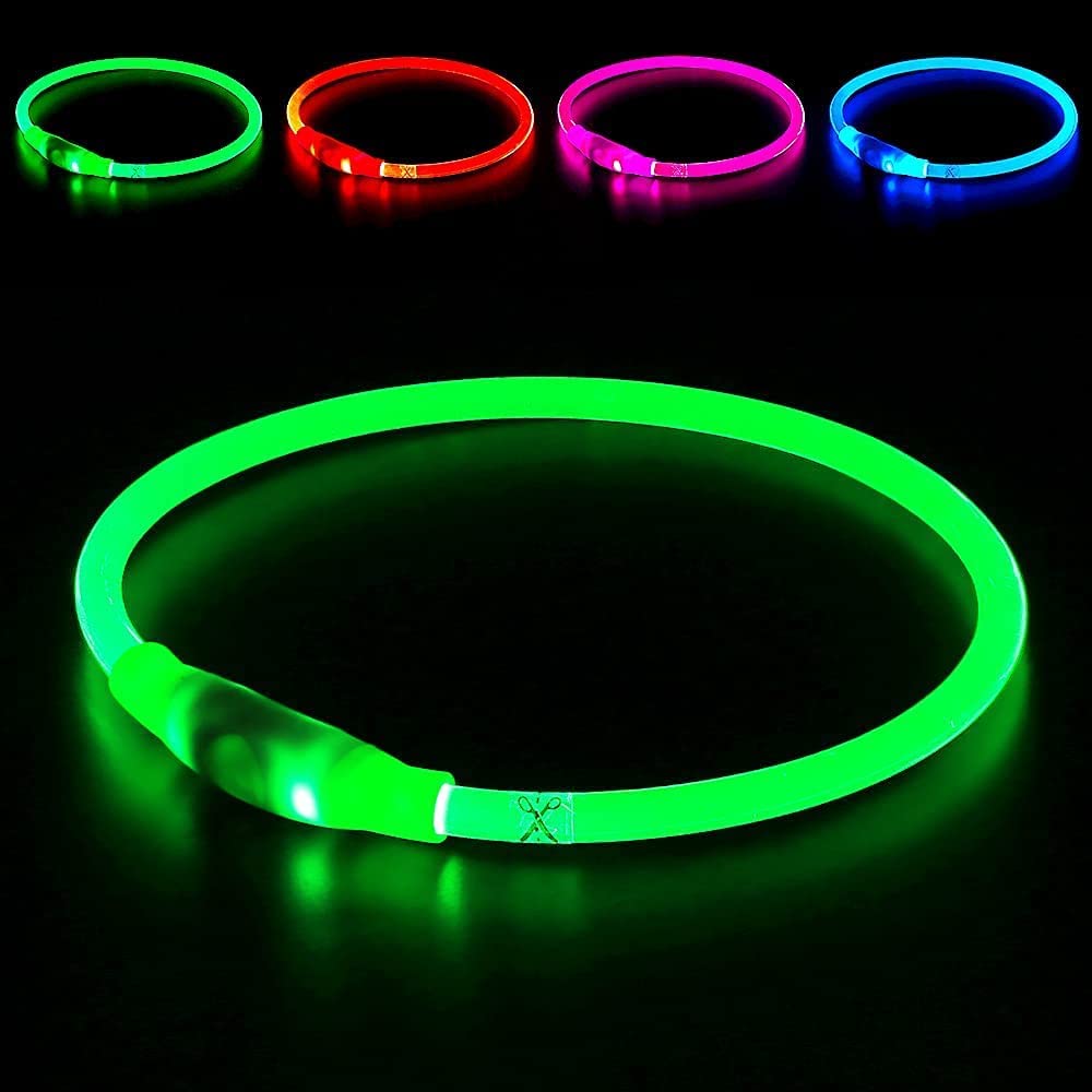 Ev Pet Supplies - USB Rechargeable, Glowing Pet Dog Collar for Night Safety