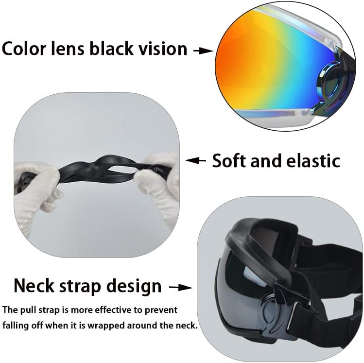 Ev Pet Supplies - UV Protection Wind Protection Dust Protection Fog Protection Dog Glasses,Adjustable Strap Dog Goggles