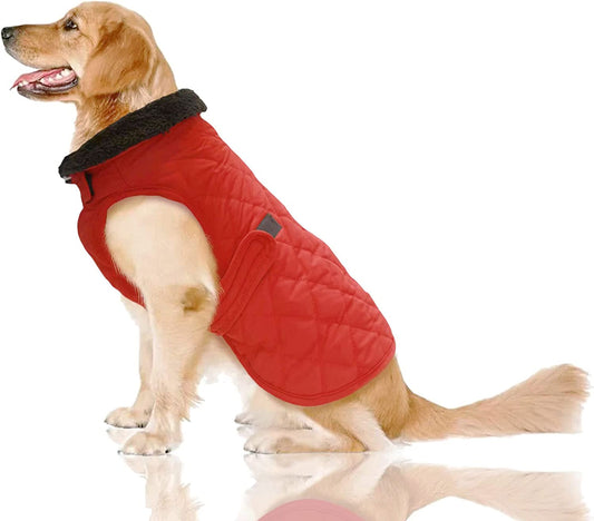 Ev Pet Supplies - Thick Winter Dog Jacket,Lightweight Waterproof Windproof Winter Dog Coat, Warm Dog Vest with Two Layers of Wool Lining