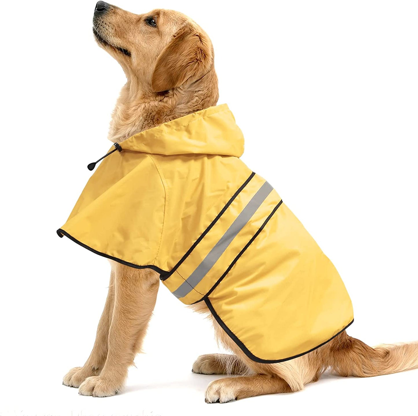 Ev Pet Supplies - Adjustable Raincoat for Dogs, Lightweight Hooded Dog Raincoats Poncho Slicker, Waterproof Rain Jacket