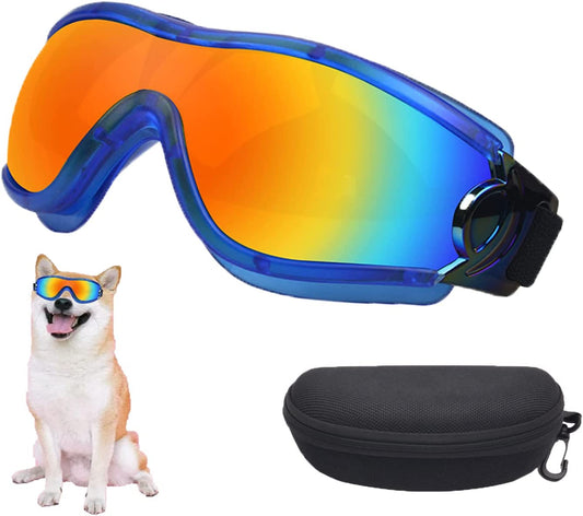 Ev Pet Supplies - UV Protection Wind Protection Dust Protection Fog Protection Dog Glasses,Adjustable Strap Dog Goggles