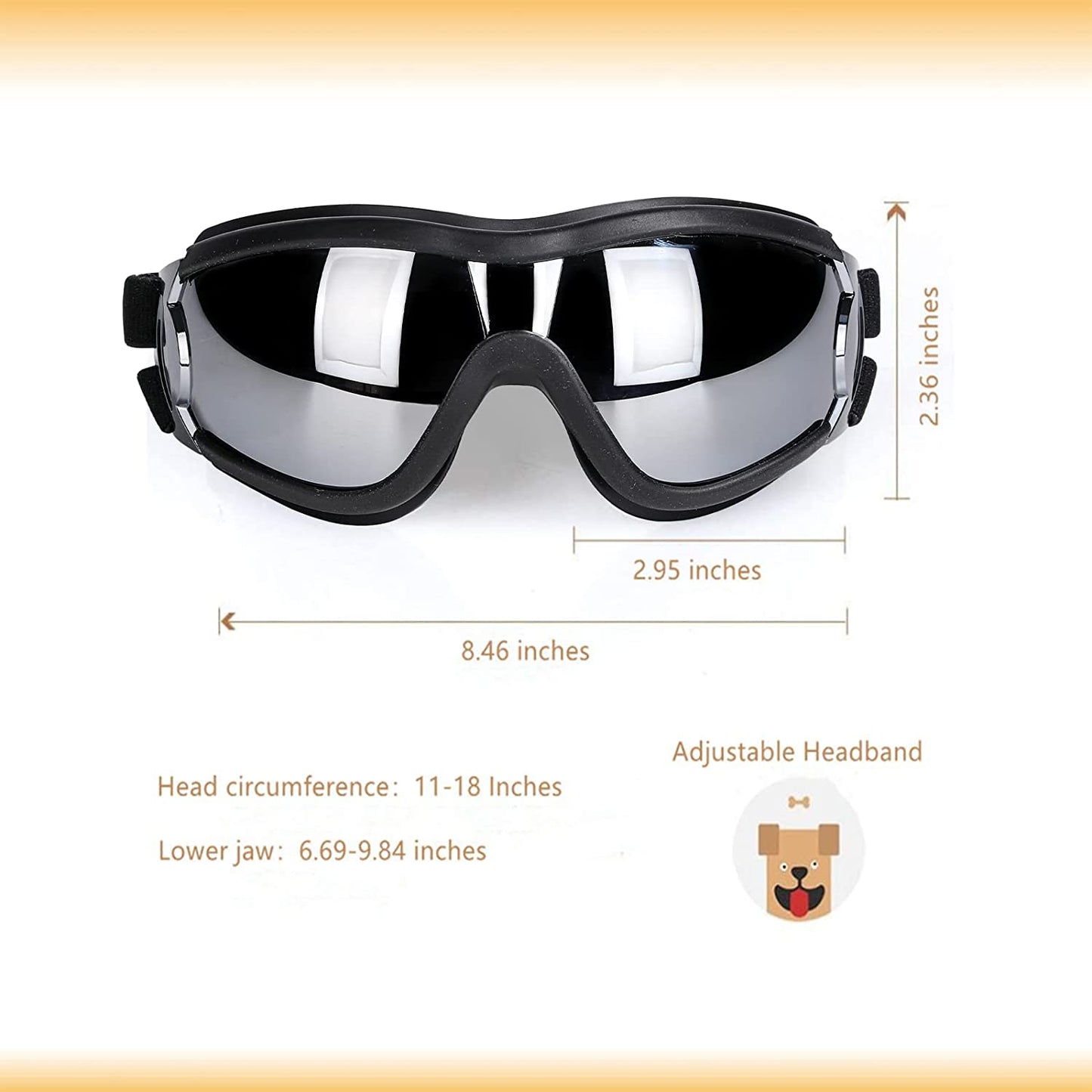 Ev Pet Supplies - UV Protection Wind Protection Dust Protection Fog Protection Pet Glasses Eye Wear Protection with Adjustable Strap