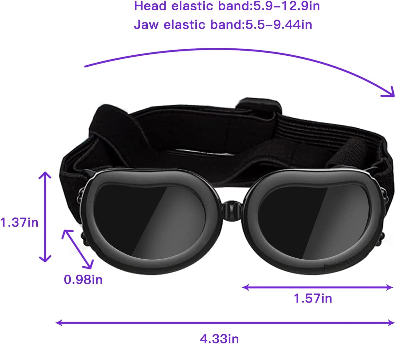 Ev Pet Supplies - UV Protection Goggles Goggles With Adjustable Straps, Frame With Breathing Holes And High Density Sponge