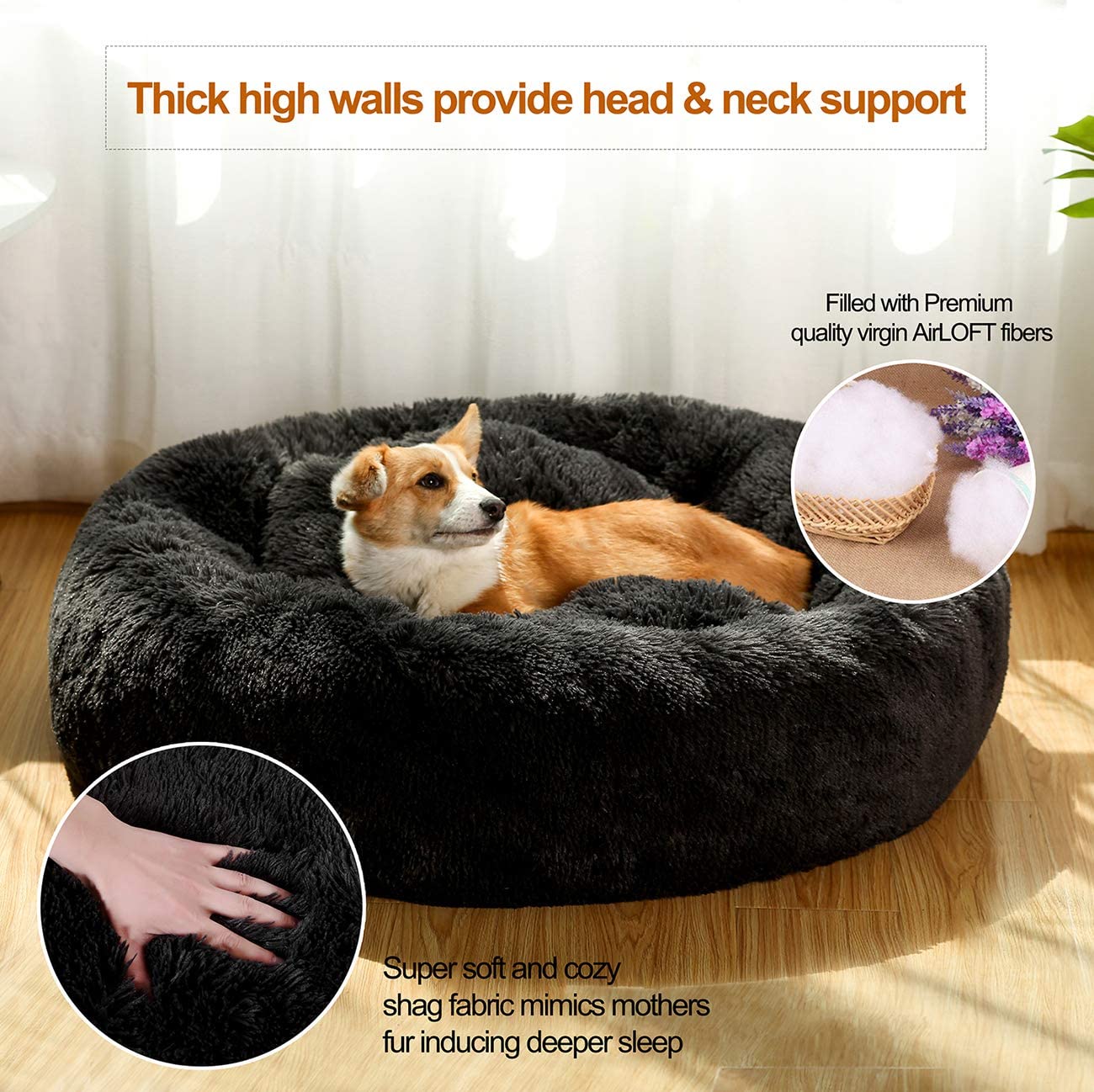 Ev Pet Supplies - Comfortable Dog Bed for Medium Dogs with Removable Cushion