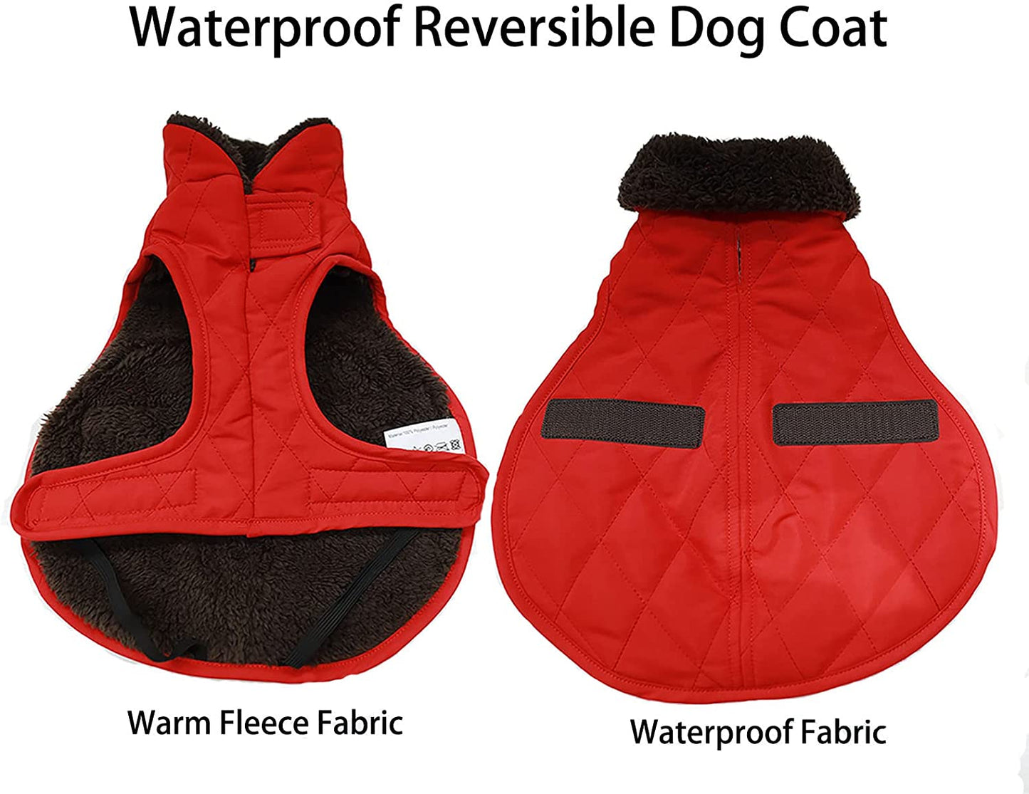 Ev Pet Supplies - Thick Winter Dog Jacket,Lightweight Waterproof Windproof Winter Dog Coat, Warm Dog Vest with Two Layers of Wool Lining