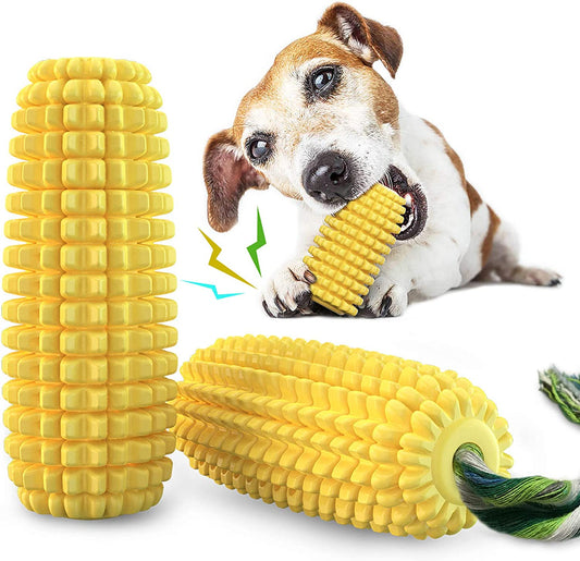 Ev Pet Supplies - Teeth Interactive Corn Puppy Toothbrush Clean Toys, Dog Toys Aggressive Chewers For All Breed