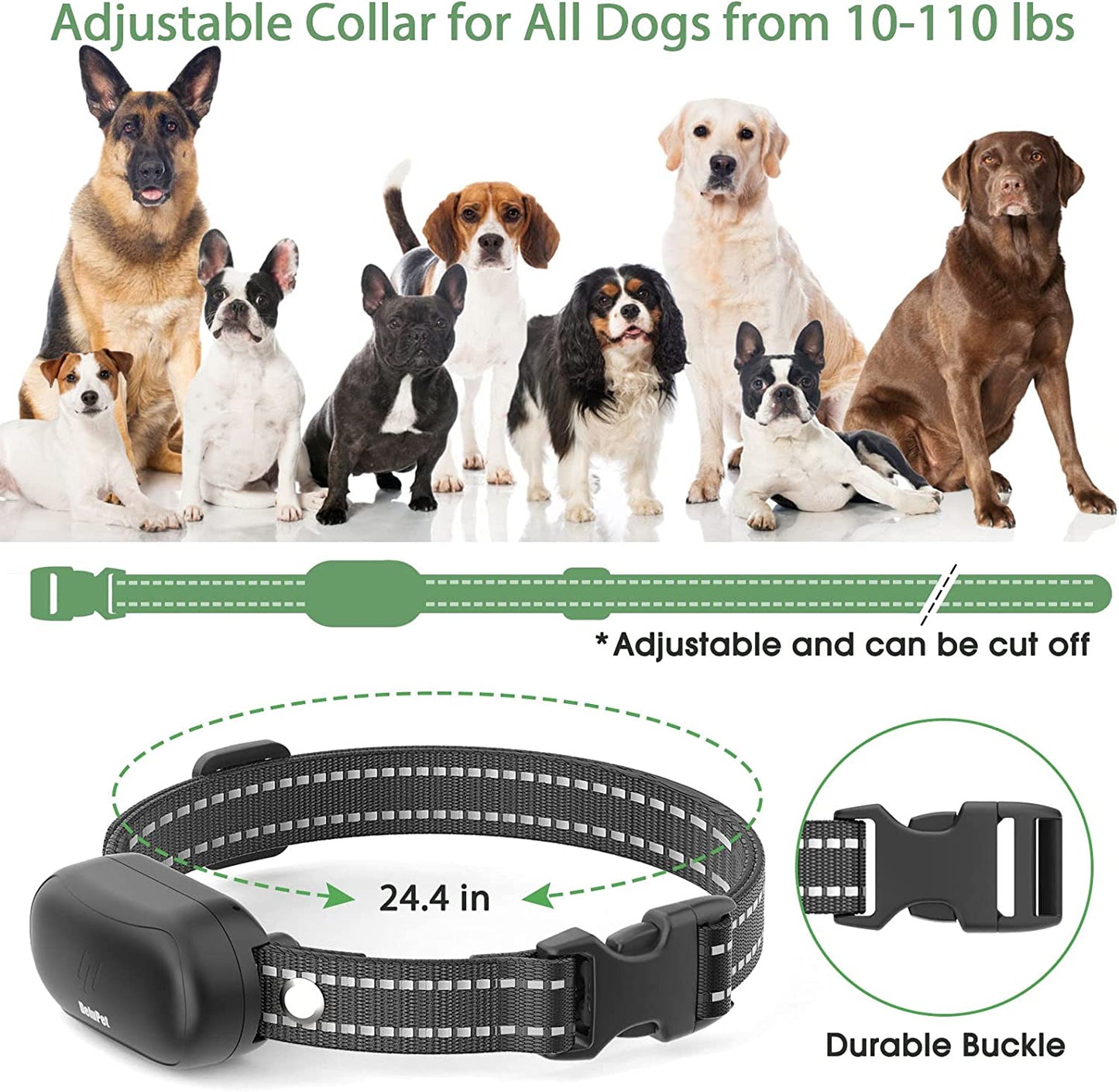 Ev Pet Supplies - Electric Dog Training Collar with Remote 1600FT, Rechargeable E-Collar Waterproof Collars with 3 Training Modes