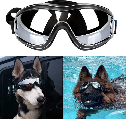 Ev Pet Supplies - Dog Goggles Adjustable Strap for Travel Skiing and Anti-Fog