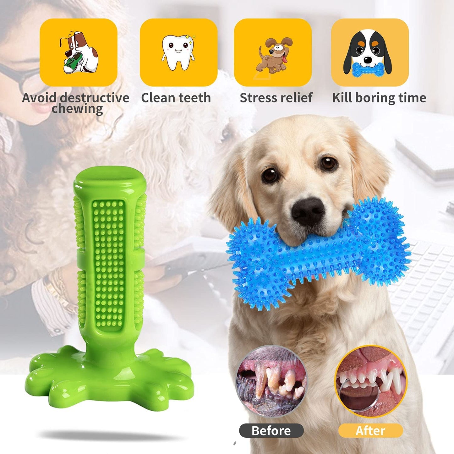 Ev Pet Supplies - 20 Pack Puppies Teething Chew Toys for Boredom, Pet Dog Chew Toys with Rope Toys