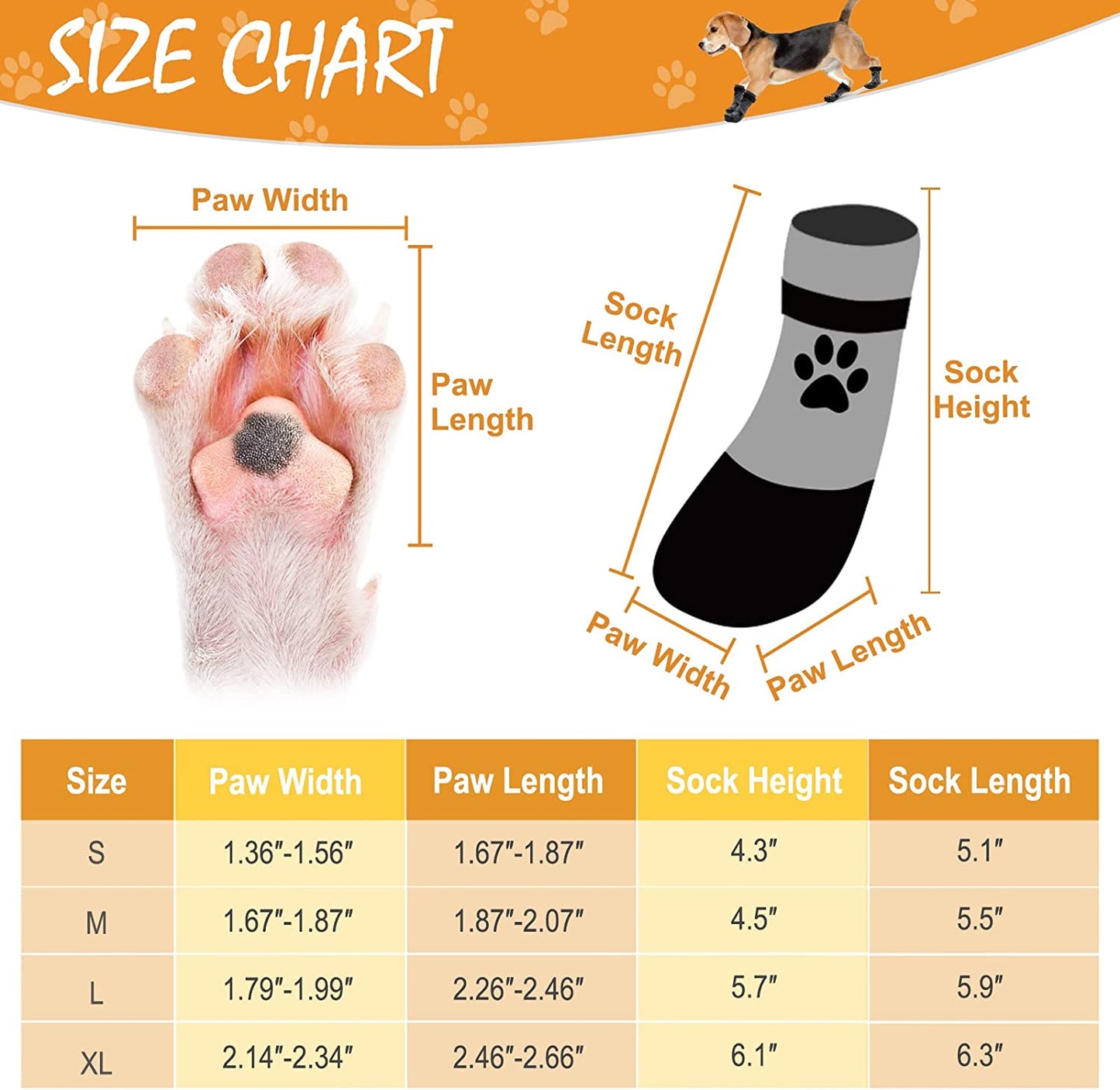 Ev Pet Supplies - Anti Slip Dog Socks - Outdoor Dog Boots Waterproof Dog Shoes Paw Protector with Strap Traction