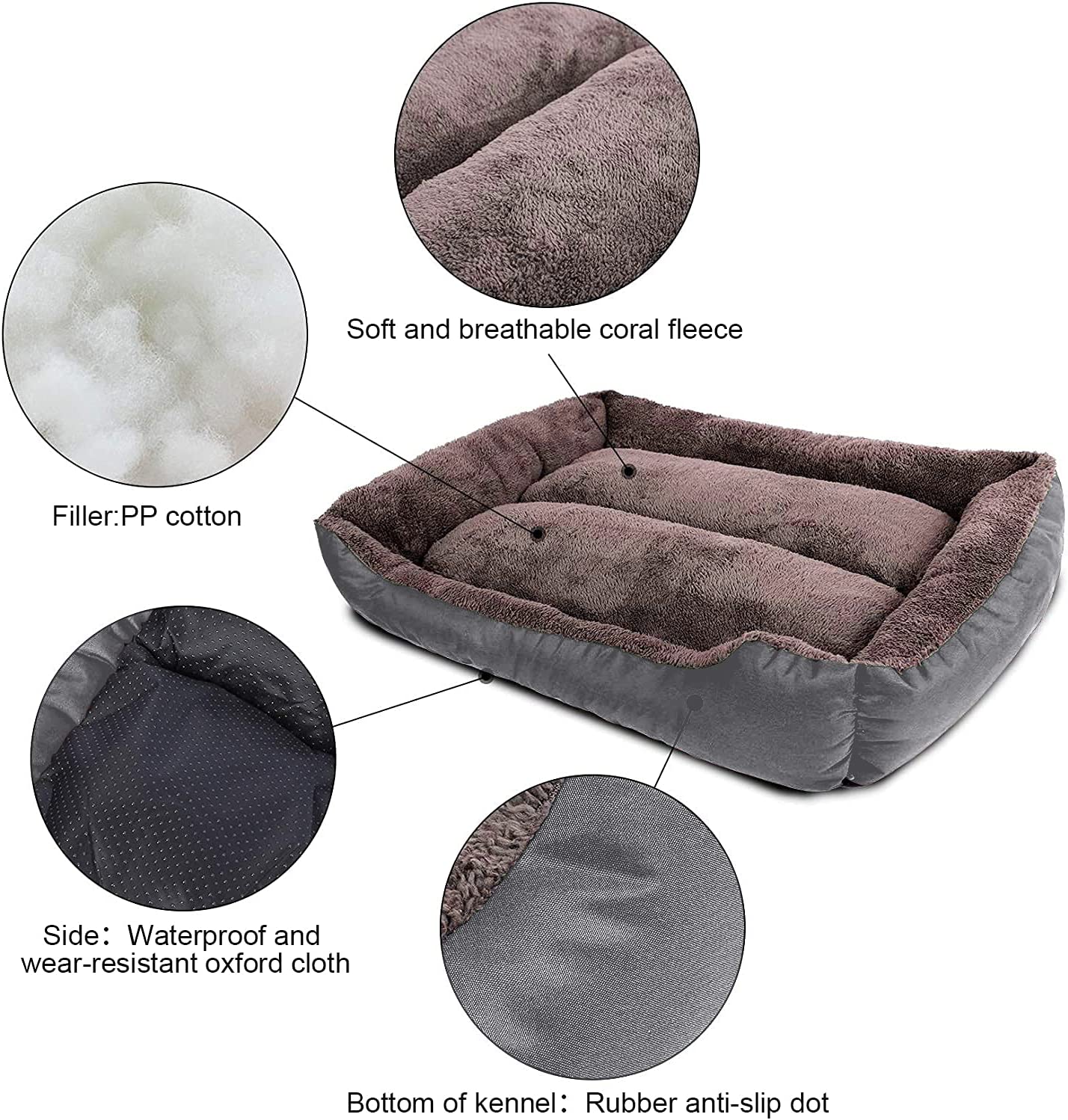 Ev Pet Supplies - Chew Proof Dog Bed Couch Sofa, Breathable Dog Bed Couch for Small Medium Large Dogs Cat