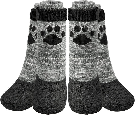 Ev Pet Supplies - Anti Slip Dog Socks - Outdoor Dog Boots Waterproof Dog Shoes Paw Protector with Strap Traction