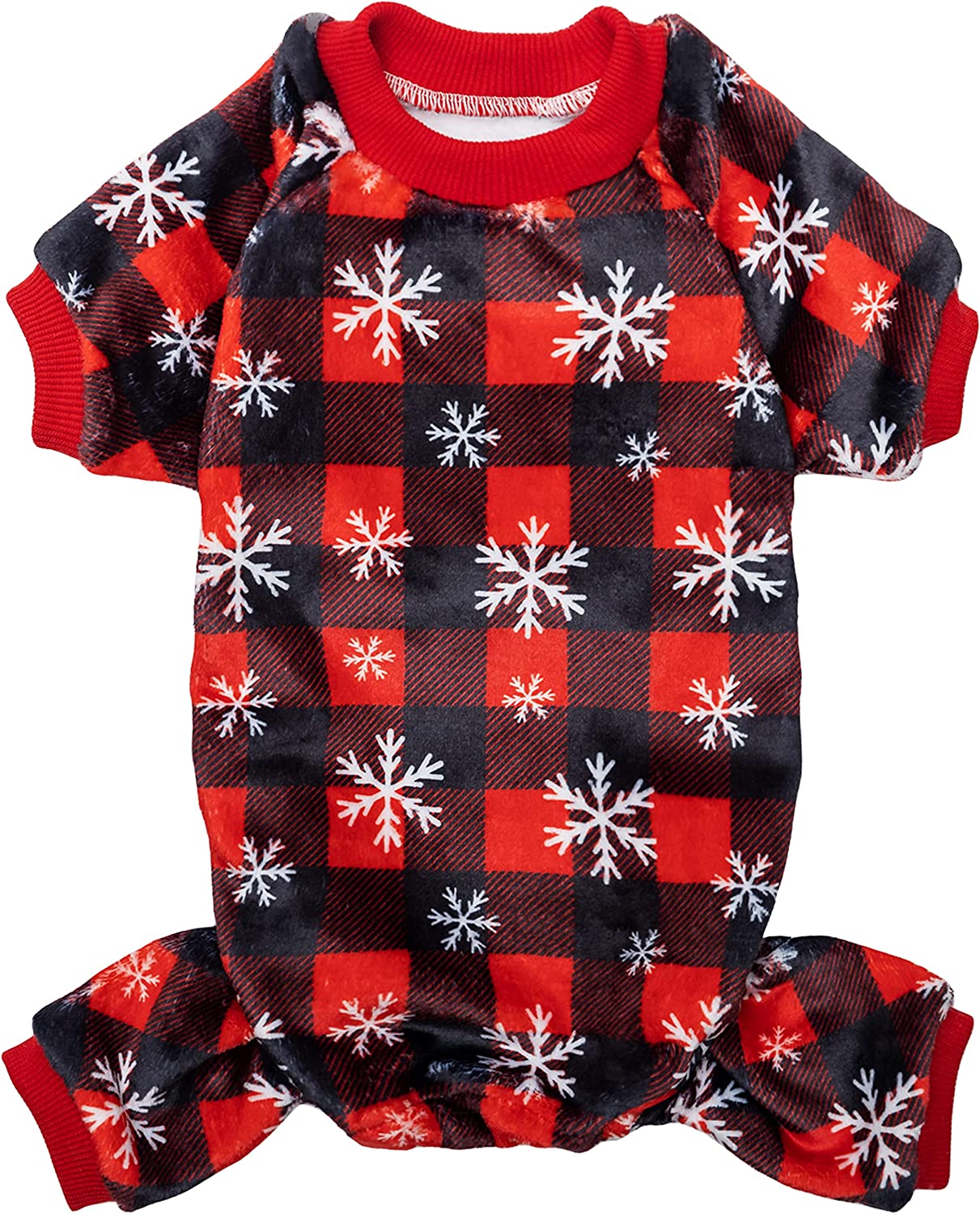 Ev Pet Supplies - Plaid Snowflake Pattern Cute Warm Dog Pet Apparel for Cold Weather